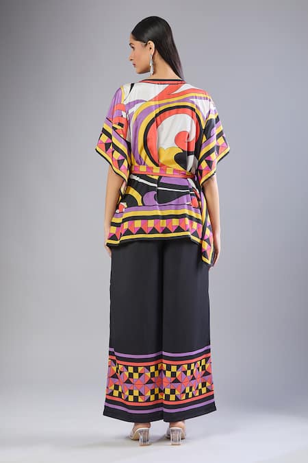 Shop Naintara Bajaj Multi Color , Satin Printed Crepe Co-ord Set at Aza Fashions Shop_Naintara Bajaj_Multi Color , Satin Printed Crepe Co-ord Set _at_Aza_Fashions