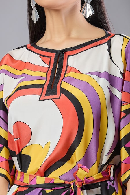 Buy Naintara Bajaj Multi Color , Satin Printed Crepe Co-ord Set Buy_Naintara Bajaj_Multi Color , Satin Printed Crepe Co-ord Set