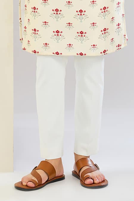 Shreyansh Designs Ivory Chanderi Silk, Cotton Floral Print Bundi Set Online at Aza Fashions Shreyansh Designs_Ivory Chanderi Silk, Cotton Floral Print Bundi Set _Online_at_Aza_Fashions