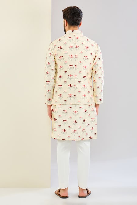 Shreyansh Designs Floral Print Chanderi Bundi Set 