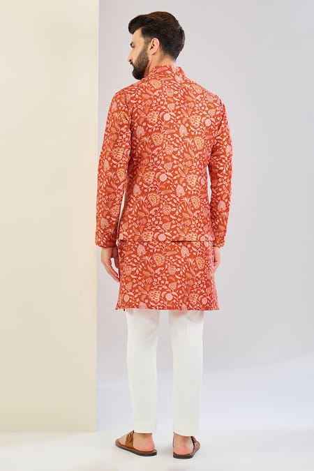 Shreyansh Designs Floral Print Chanderi Bundi Set 