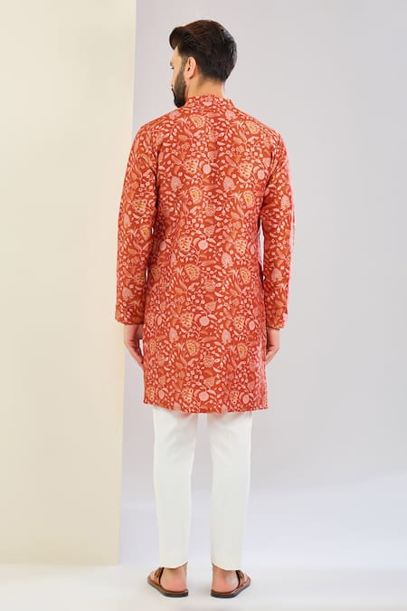 Shreyansh Designs Floral Print Chanderi Silk Kurta Set 