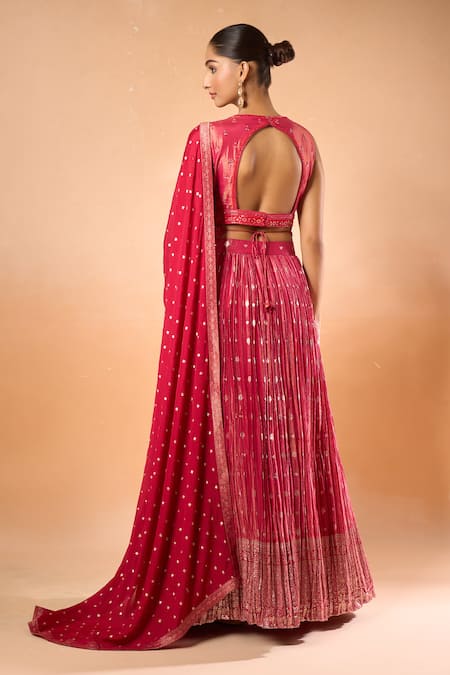 Samyukta Singhania Floral Woven Pleated Lehenga Set 