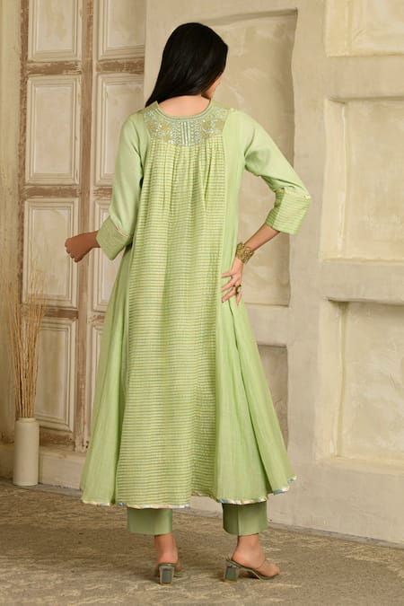 Saahiil Kapoor Embellished Pista Anarkali Set 