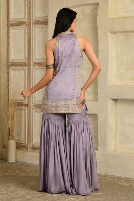 Saahiil Kapoor Lilac Aari Hand Work Kurta Set 