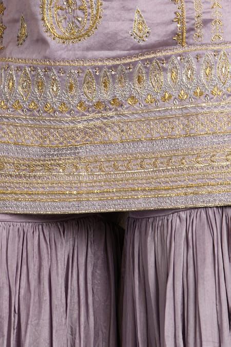 Buy Saahiil Kapoor Lilac Chanderi Silk, Chanderi, Silk, Organza Embroidery Aari Hand Work Kurta Set Buy_Saahiil Kapoor_Lilac Chanderi Silk, Chanderi, Silk, Organza Embroidery Aari Hand Work Kurta Set