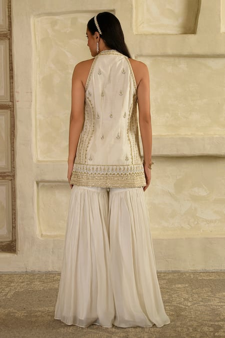 Saahiil Kapoor Aari Hand Work Chanderi Silk Kurta Set 