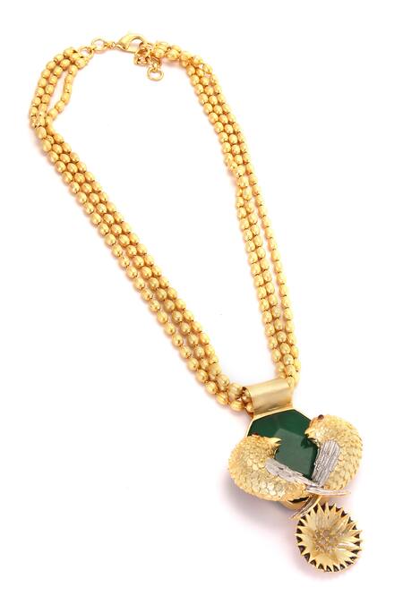 Trupti Mohta_Gold Plated Engraved Musings Necklace _Online_at_Aza_Fashions