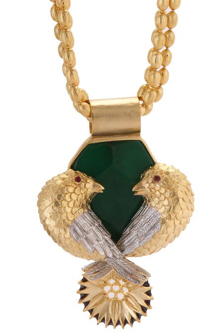Buy_Trupti Mohta_Gold Plated Engraved Musings Necklace _Online_at_Aza_Fashions