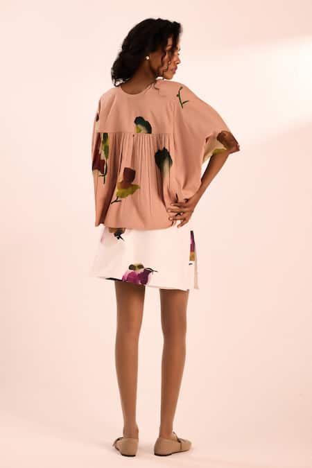 Kharakapas Amethyst Floral Printed Skort 