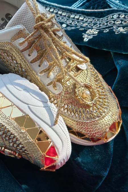 Buy Chal Jooti Gold Goddess Sneakers Online at Aza Fashions Buy_Chal Jooti_Gold Goddess Sneakers _Online_at_Aza_Fashions