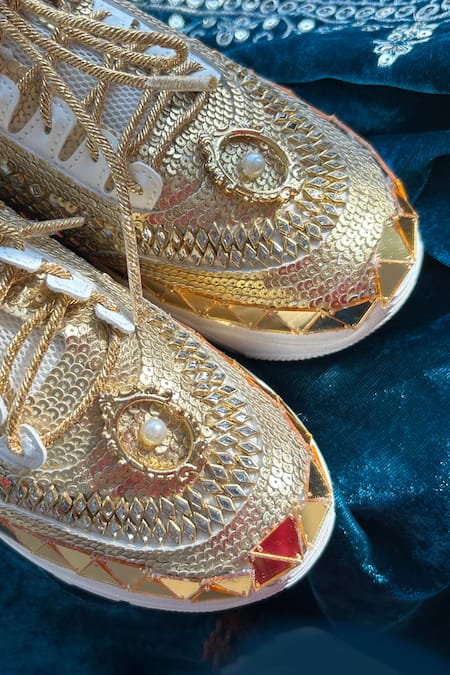 Shop Chal Jooti Gold Goddess Sneakers Online at Aza Fashions Shop_Chal Jooti_Gold Goddess Sneakers _Online_at_Aza_Fashions