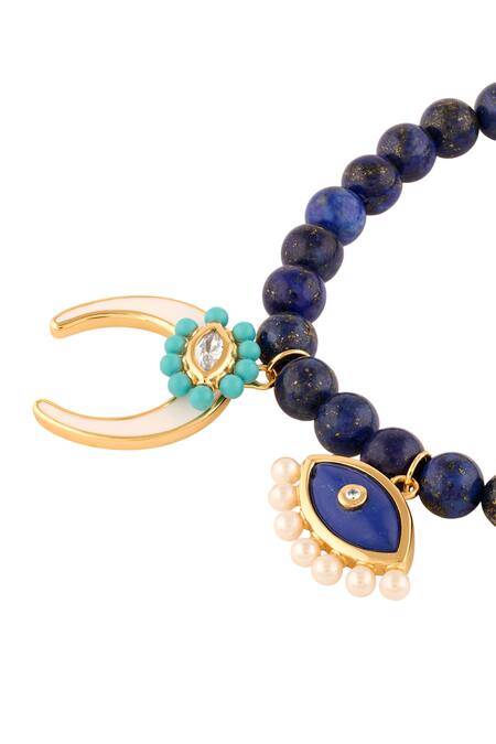 Buy Isharya Blue Pearls, Crystals Lapis Charm Bracelet Online at Aza Fashions Buy_Isharya_Blue Pearls, Crystals Lapis Charm Bracelet _Online_at_Aza_Fashions
