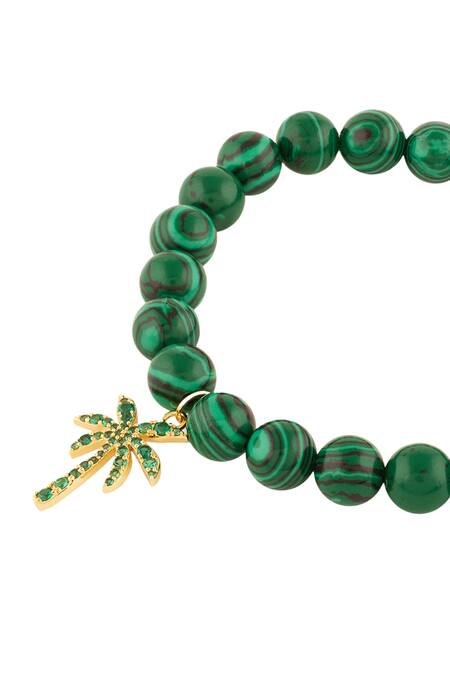 Buy Isharya Green Crystals Malachite Palm Bracelet Online at Aza Fashions Buy_Isharya_Green Crystals Malachite Palm Bracelet _Online_at_Aza_Fashions