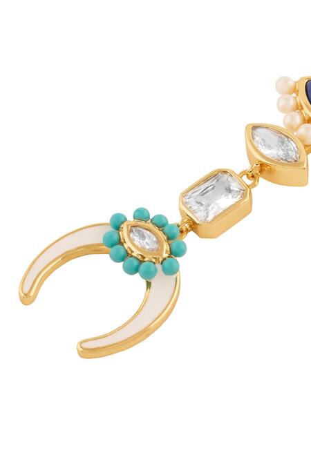 Buy Isharya Blue Lace, Pearls, Crystals Summer Eyes Danglers Online at Aza Fashions Buy_Isharya_Blue Lace, Pearls, Crystals Summer Eyes Danglers _Online_at_Aza_Fashions