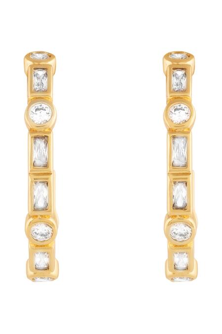 Isharya Gold Plated Crystals Summer Hoops Online at Aza Fashions Isharya_Gold Plated Crystals Summer Hoops _Online_at_Aza_Fashions