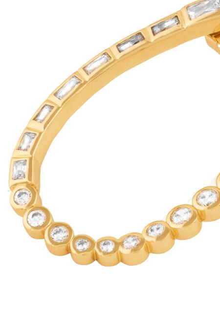 Buy Isharya Gold Plated Crystals Sea Front Back Earrings Online at Aza Fashions Buy_Isharya_Gold Plated Crystals Sea Front Back Earrings _Online_at_Aza_Fashions