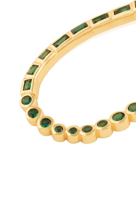 Buy Isharya Green Crystals Neon Front Back Earrings Online at Aza Fashions Buy_Isharya_Green Crystals Neon Front Back Earrings _Online_at_Aza_Fashions