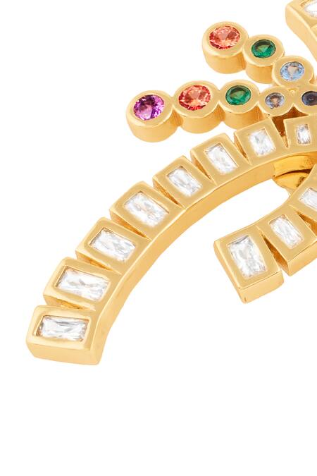 Buy Isharya Gold Plated Crystals Palm Beach Earrings In 18kt Online at Aza Fashions Buy_Isharya_Gold Plated Crystals Palm Beach Earrings In 18kt _Online_at_Aza_Fashions