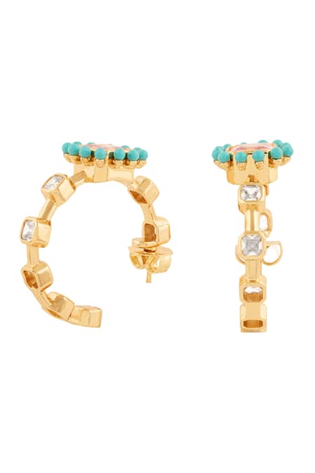 Shop_Isharya_Multi Color Crystals Summer Candy Earrings _Online_at_Aza_Fashions