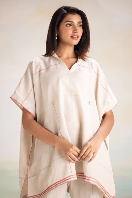 Buy Kaveri Beige Linen V-neck Dove Top And Pant Set Online at Aza Fashions Buy_Kaveri_Beige Linen V-neck Dove Top And Pant Set _Online_at_Aza_Fashions