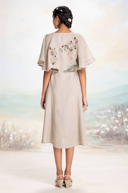 Kaveri Embroidered Cape Dress 