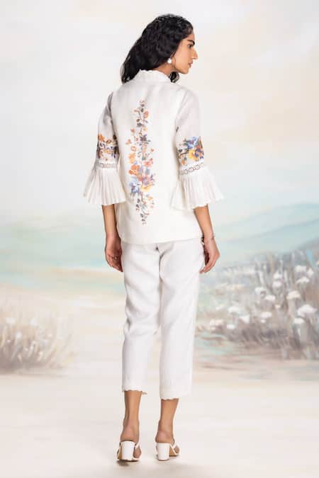 Kaveri Lace Insert Jacket Set