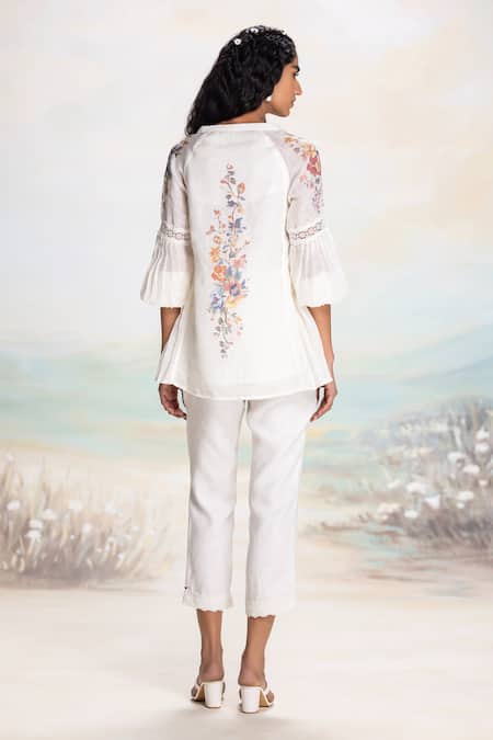 Kaveri Floral Print Linen Top & Pant Set