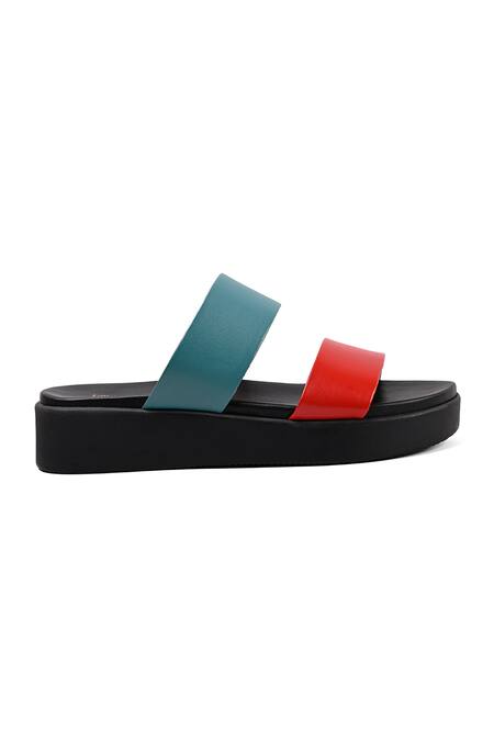 Buy_Vanilla Moon_Multi Color Asymmetrical Harlequin Sandals_Online_at_Aza_Fashions