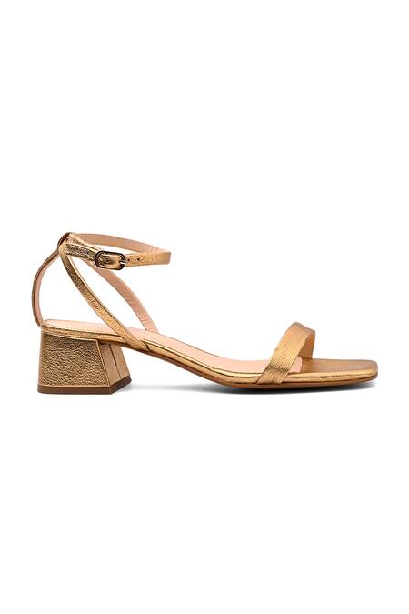 Vanilla Moon Gold Square Toe Block Heel Sandals Online at Aza Fashions Vanilla Moon_Gold Square Toe Block Heel Sandals _Online_at_Aza_Fashions