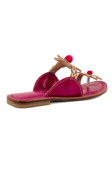 Buy_Vanilla Moon_Pink Fuchsia Floral Flats_Online_at_Aza_Fashions