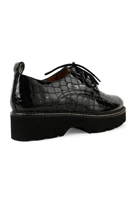 Buy_Vanilla Moon_Black Patent Leather Lace Up Sneakers_Online_at_Aza_Fashions