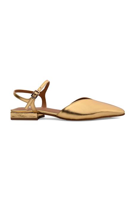 Vanilla Moon_Gold Pointed-toe Sandals_Online_at_Aza_Fashions