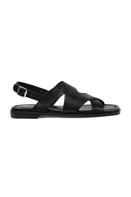 Vanilla Moon Black Asymmetric Leather Flats Online at Aza Fashions Vanilla Moon_Black Asymmetric Leather Flats_Online_at_Aza_Fashions