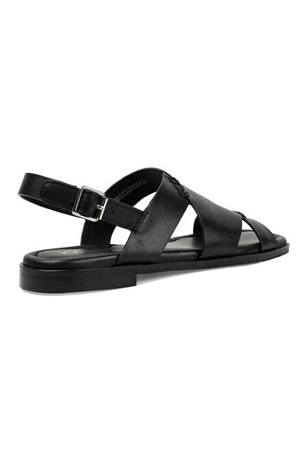 Buy Vanilla Moon Black Asymmetric Leather Flats Online at Aza Fashions Buy_Vanilla Moon_Black Asymmetric Leather Flats_Online_at_Aza_Fashions