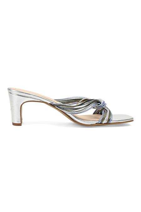 Vanilla Moon Silver Metallic Strappy Sandals With Square Heel Online at Aza Fashions Vanilla Moon_Silver Metallic Strappy Sandals With Square Heel_Online_at_Aza_Fashions