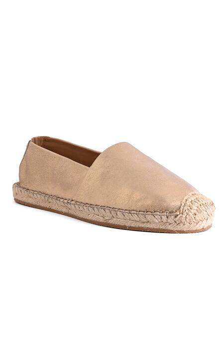 Buy Vanilla Moon Gold Espadrille Slip-on Mules Online at Aza Fashions Buy_Vanilla Moon_Gold Espadrille Slip-on Mules_Online_at_Aza_Fashions
