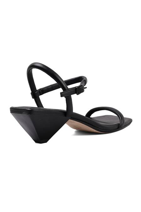 Buy_Jvam_Black Structured Cone Heeled Sandal_Online_at_Aza_Fashions