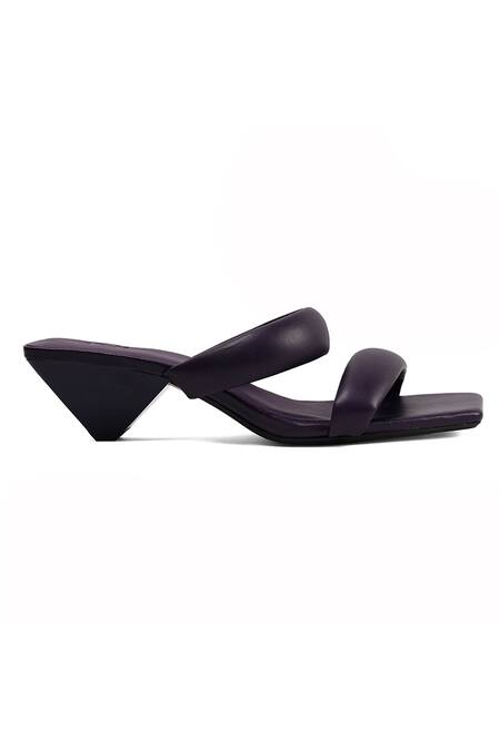 Jvam_Purple Cone-heel Slip On Heels_Online_at_Aza_Fashions