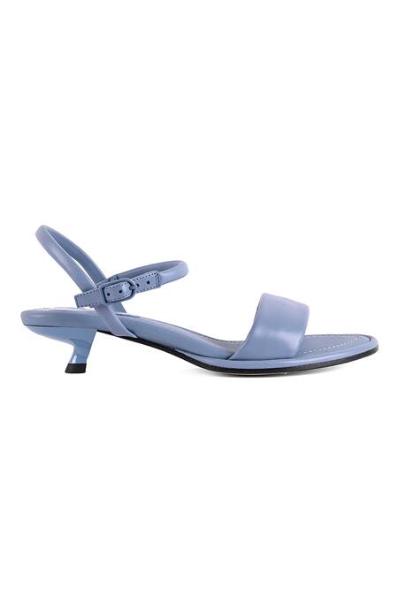 Buy_Jvam_Blue Fabric Flowers Minimalist Kitten Heel Sandals_Online_at_Aza_Fashions