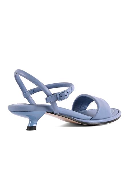 Shop_Jvam_Blue Fabric Flowers Minimalist Kitten Heel Sandals_Online_at_Aza_Fashions