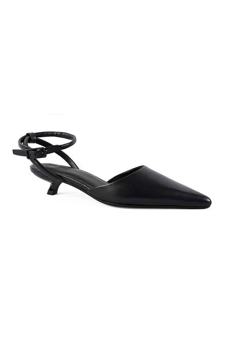 Buy_Jvam_Black Pointed Toe Kitten Heel Sandals_Online_at_Aza_Fashions