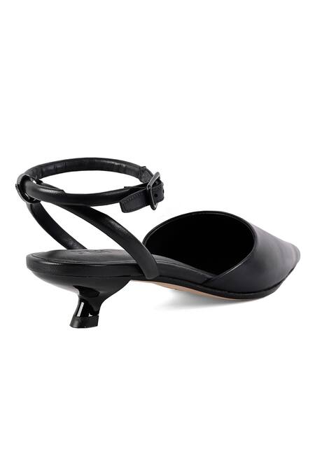 Shop_Jvam_Black Pointed Toe Kitten Heel Sandals_Online_at_Aza_Fashions