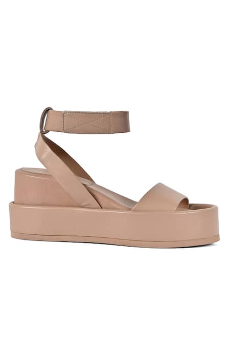 Jvam_Beige Minimalist Wedge Sandals_Online_at_Aza_Fashions