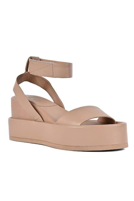 Buy_Jvam_Beige Minimalist Wedge Sandals_Online_at_Aza_Fashions