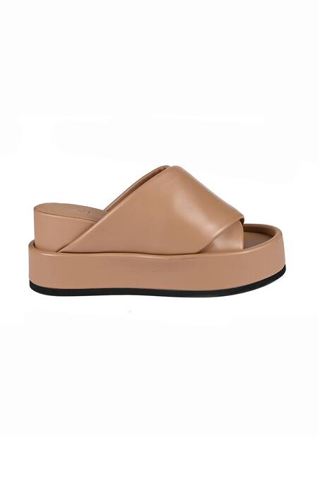 Jvam_Beige Cross-strap Wedge Sandals_Online_at_Aza_Fashions