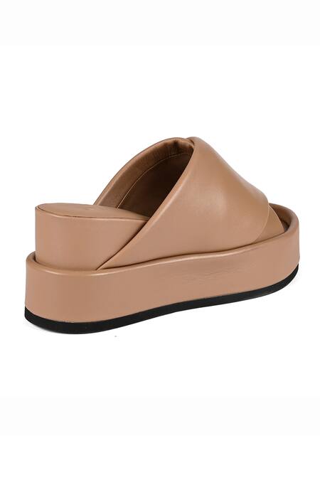 Buy_Jvam_Beige Cross-strap Wedge Sandals_Online_at_Aza_Fashions