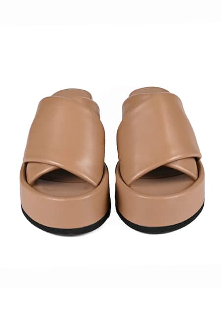 Shop_Jvam_Beige Cross-strap Wedge Sandals_at_Aza_Fashions