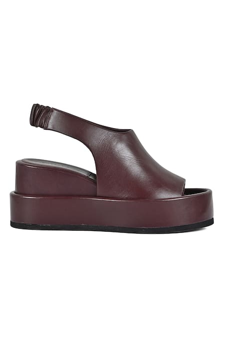 Jvam_Brown Leather Inset Footbed Wedge_Online_at_Aza_Fashions