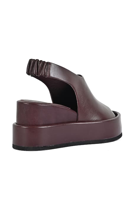 Buy_Jvam_Brown Leather Inset Footbed Wedge_Online_at_Aza_Fashions